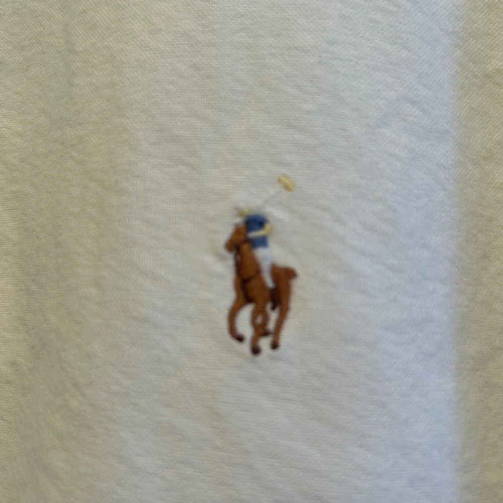 Ralph Lauren Mens Cream Button Down Long Sleeve Shirt Classic‎ Fit 17 1/2